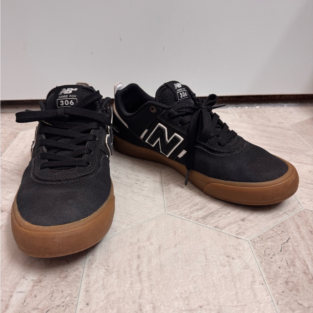 NEW BALANCE NUMERIC JAMIE FOY 306 ZUC BLACK WHITE SNEAKERS - Size  9W 7.5M